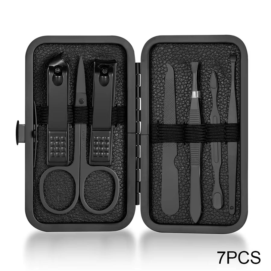 7-18Pcs Manicure Tool Set Stainless Steel Cuticle Nipper Cutter Kit Professional Nail Clippers Pedicure Nail Art Grooming Tools