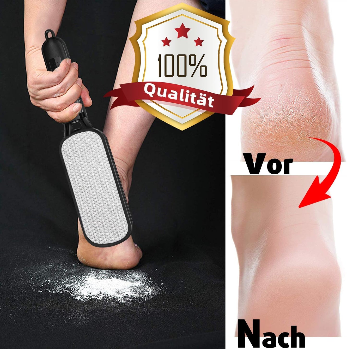 Antonki Hornhautfeile Fußfeile, Doppelseitig Hornhautraspel Hornhautentferner Für Fußpflege, Raspelfeilen, Professionelles Pediküre Werkzeug Hautfreundlichen Metall Fußfeile