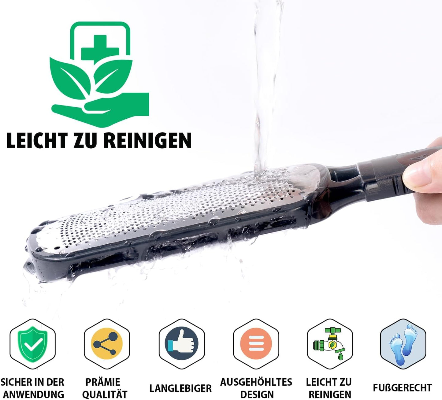 Antonki Hornhautfeile Fußfeile, Doppelseitig Hornhautraspel Hornhautentferner Für Fußpflege, Raspelfeilen, Professionelles Pediküre Werkzeug Hautfreundlichen Metall Fußfeile
