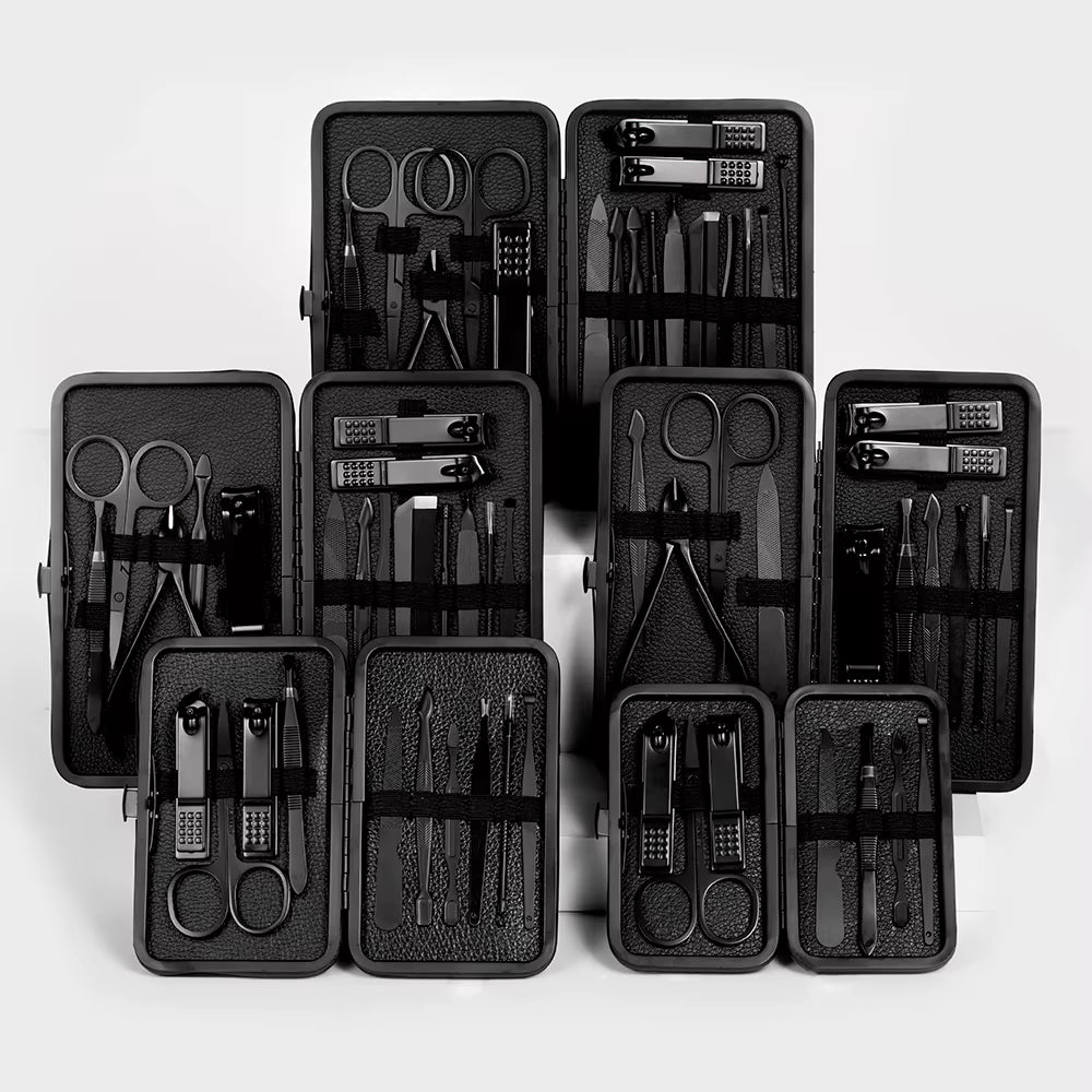 7-18Pcs Manicure Tool Set Stainless Steel Cuticle Nipper Cutter Kit Professional Nail Clippers Pedicure Nail Art Grooming Tools