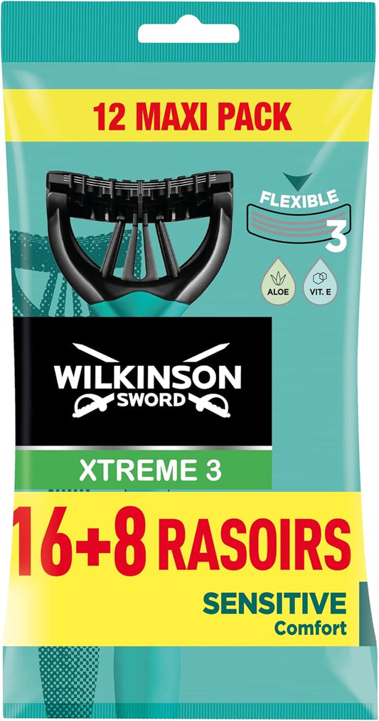 Wilkinson Xtreme 3 Pure Sensitive Einweg-Rasierklingen, 24 Stück
