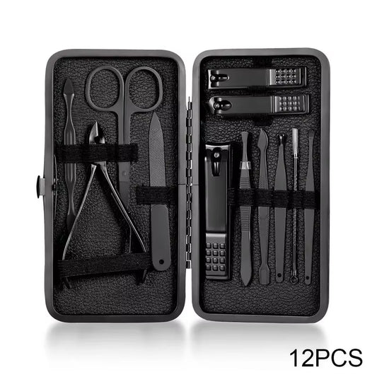 7-18Pcs Manicure Tool Set Stainless Steel Cuticle Nipper Cutter Kit Professional Nail Clippers Pedicure Nail Art Grooming Tools