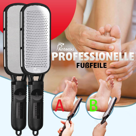 Antonki Hornhautfeile Fußfeile, Doppelseitig Hornhautraspel Hornhautentferner Für Fußpflege, Raspelfeilen, Professionelles Pediküre Werkzeug Hautfreundlichen Metall Fußfeile